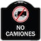 Signmission Spanish Traffic No Camiones No Trucks W/ Graphic Heavy-Gauge Aluminum Sign, 18" x 18", BS-1818-22881 A-DES-BS-1818-22881 - alternate 1